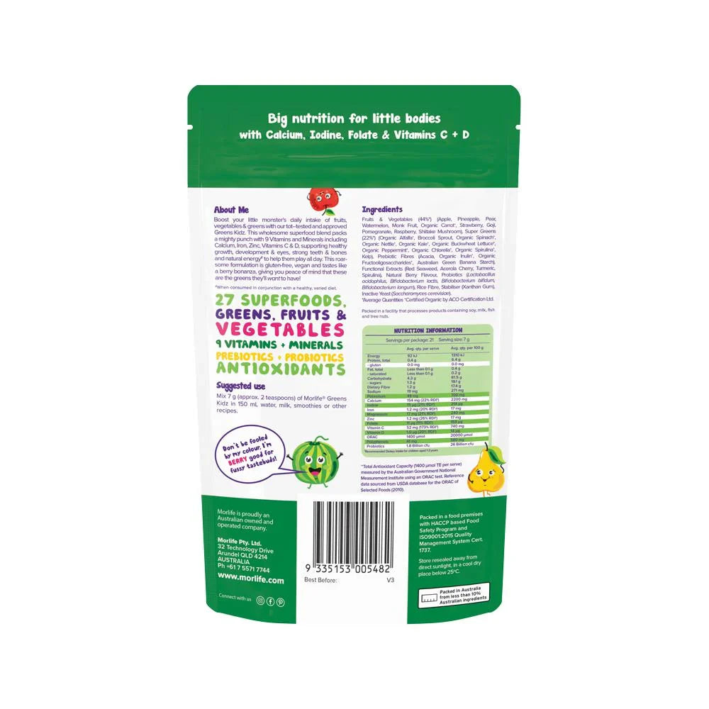 Morlife Junior Greenz Kidz Berry 150g