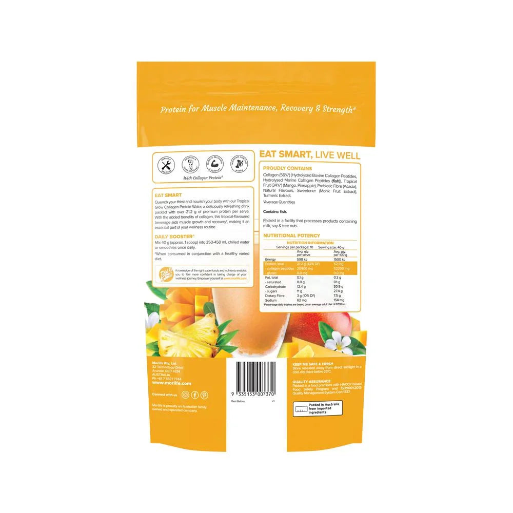 Morlife Protein Water Tropical Glow 400g