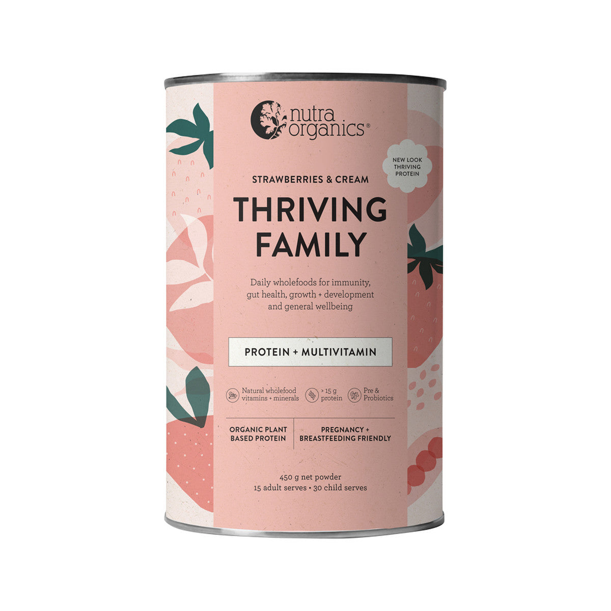 Nutra Org Org Protein Thriving Family Strawberries Cream 450g