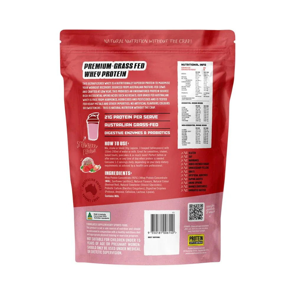 Protein Supplies Aust Whey Protein Strawbrry 500g