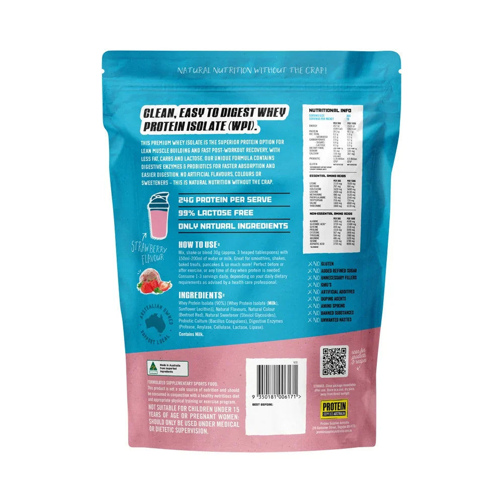 Protein Supplies Whey Protein Isolate Strawberry 500g