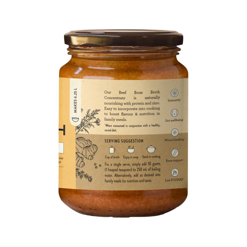 Nutra Org Bone Broth Beef Concentrate Turm Ginger 250g