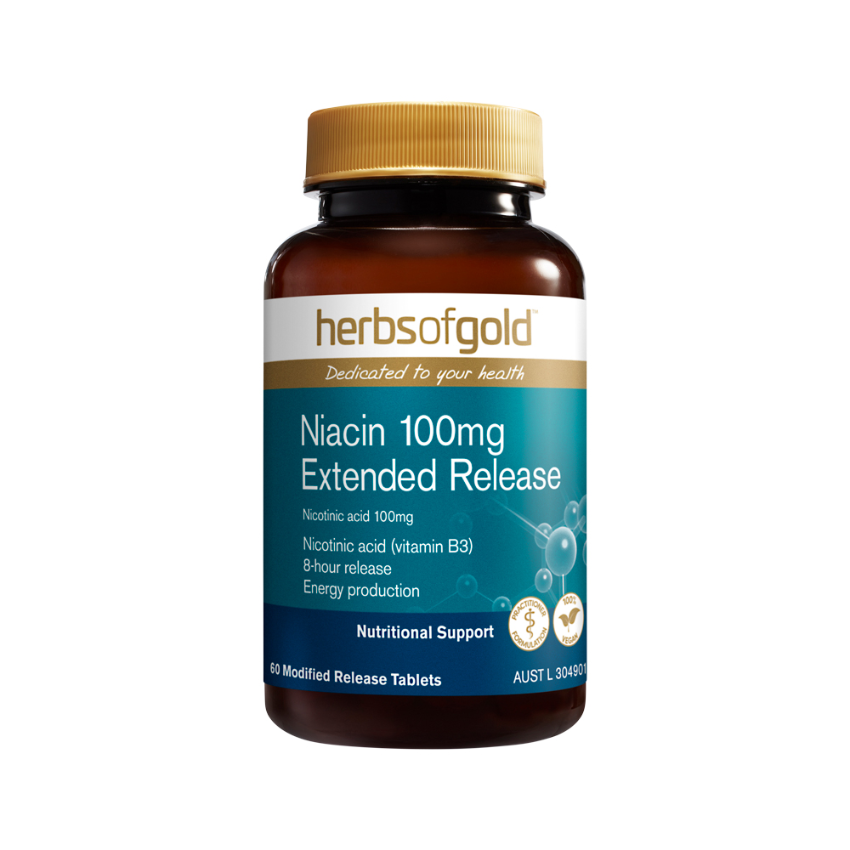 Herbs Of Gold Niacin 100mg Extended Release 60t