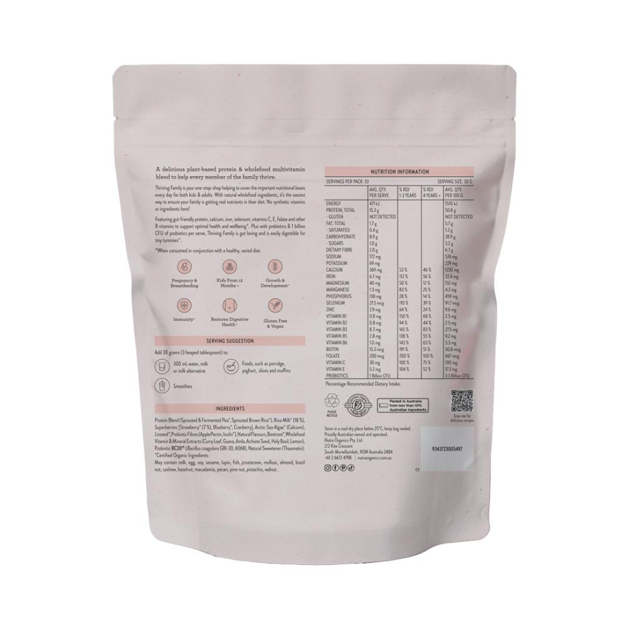 Nutra Org Org Protein Thriving Family Strawberries Cream 1kg