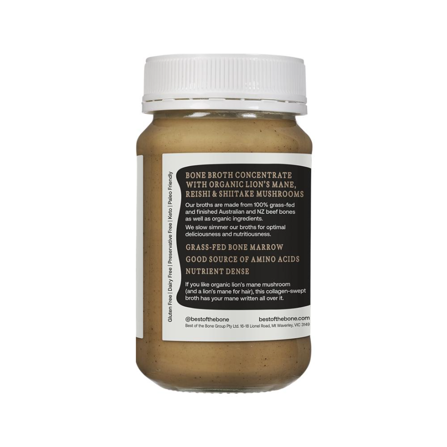 Best Bone Bone Broth Beef Conc Org Healing Mushrooms 390g