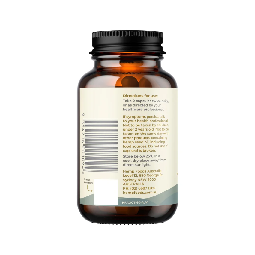 Hemp Foods Aust Pain Relief Hemp Seed Oil Gold Caps 60c