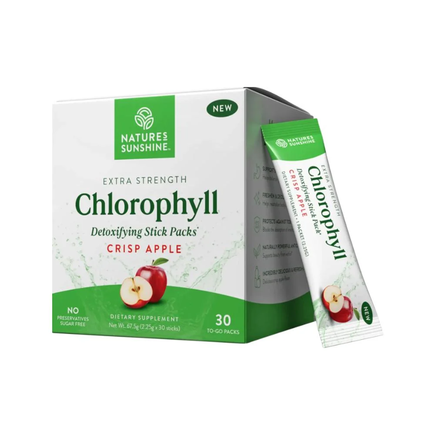 Natures Sunshine Chlorophyll Crisp Apple Sach 2.25g X 30pk
