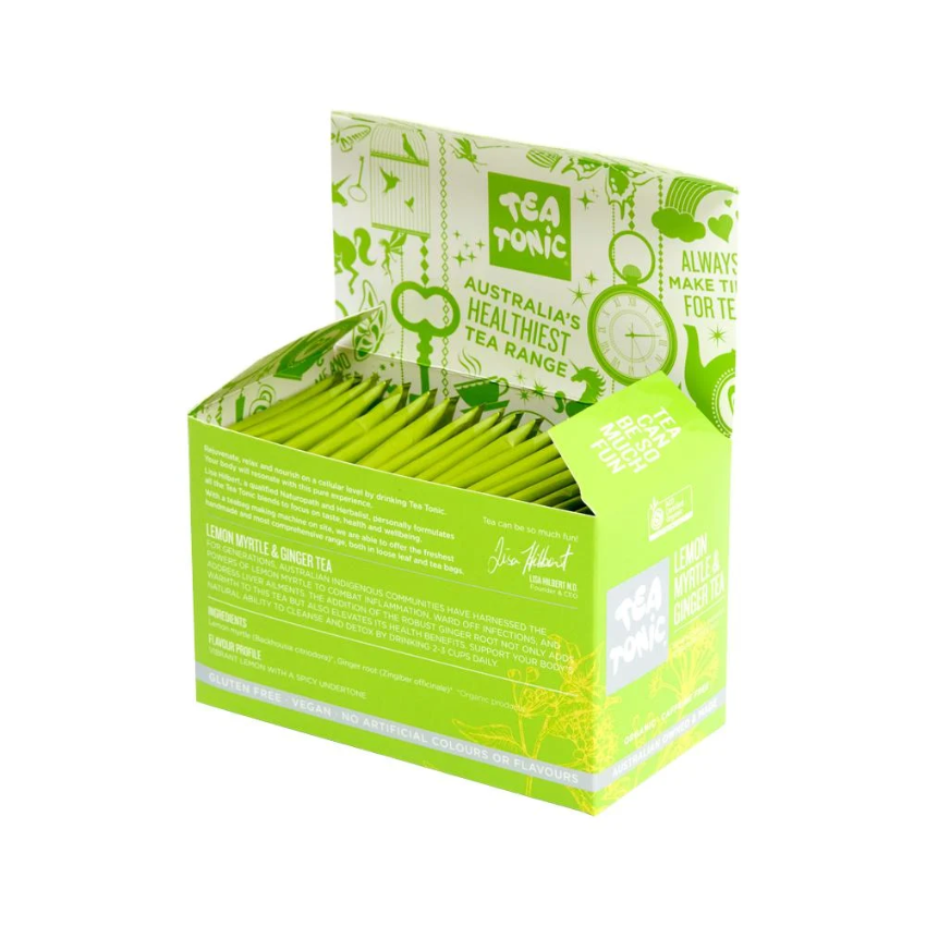 Tea Tonic Lemon Myrtle And Ginger Tea X 20 Tea Bags