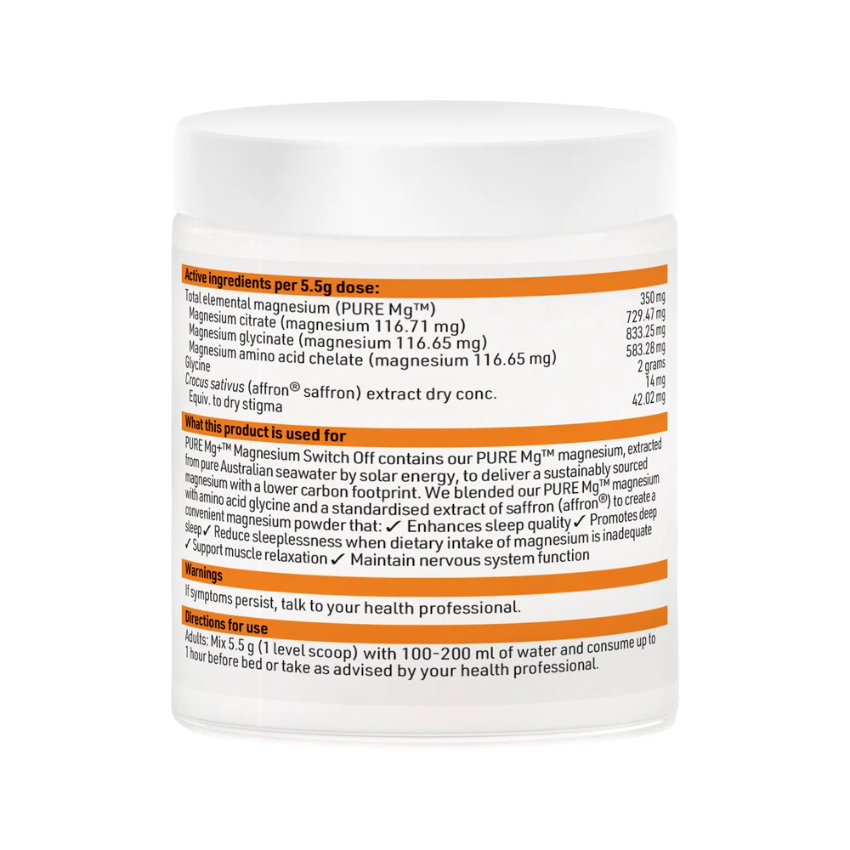 Sfi Health Pure Mg Magnesium Switch Off 165g