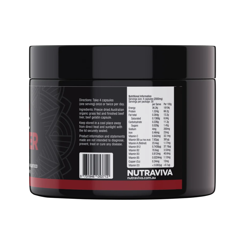 Nutraviva Beef Liver Organic 120c