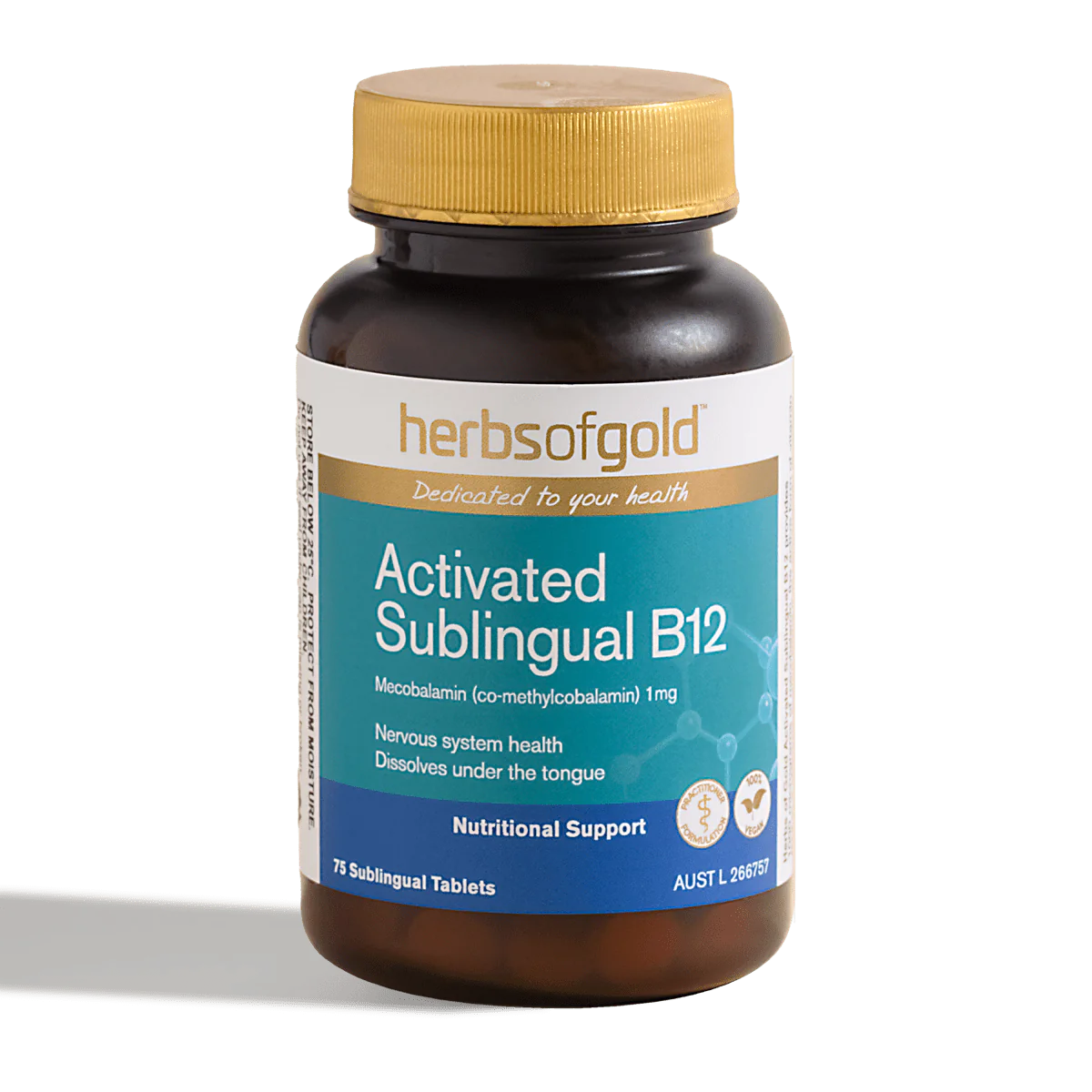Herbs Of Gold Activated Sublingual B12 75t