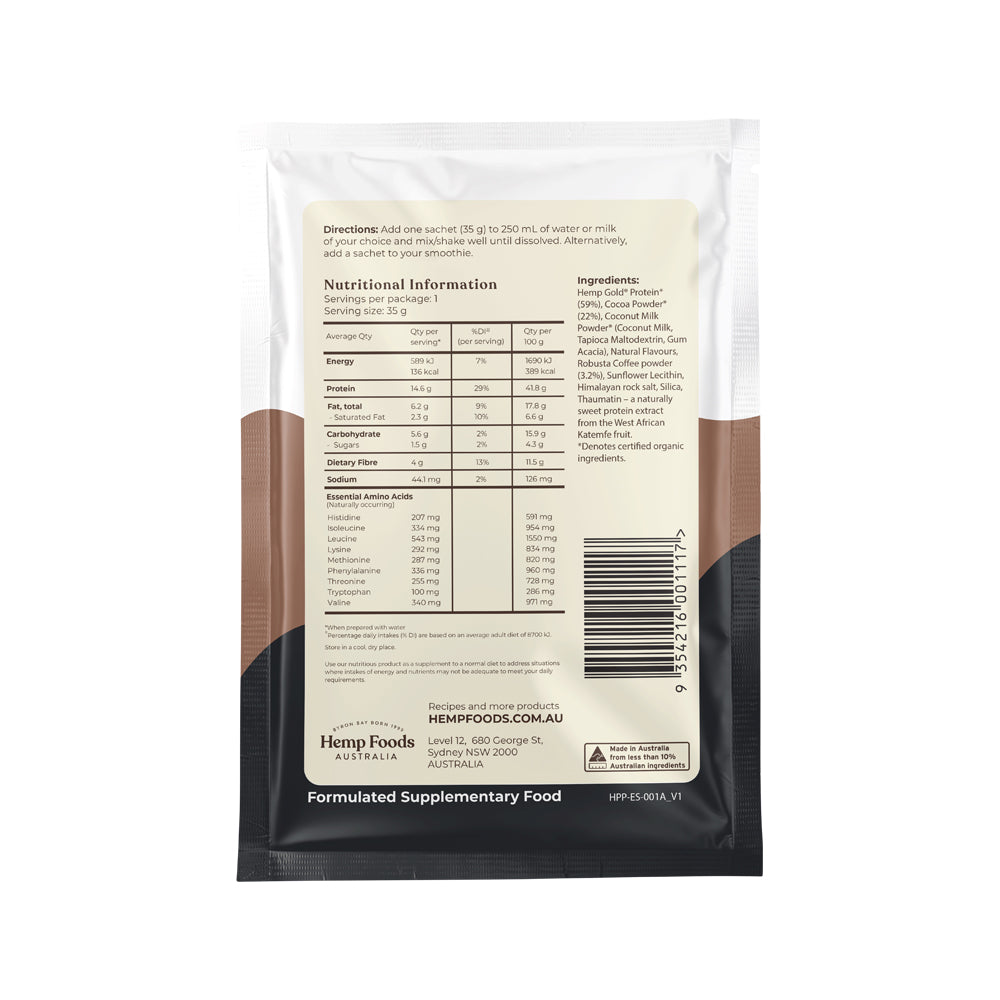 Hemp Foods Aust Hemp Protein Shake Choc Espresso 35g X7disp