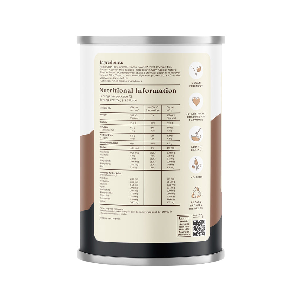 Hemp Foods Aust Hemp Protein Shake Choc Espresso 420g