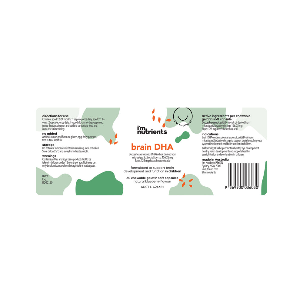 Im Nutrients Brain Dha Chewable 60c