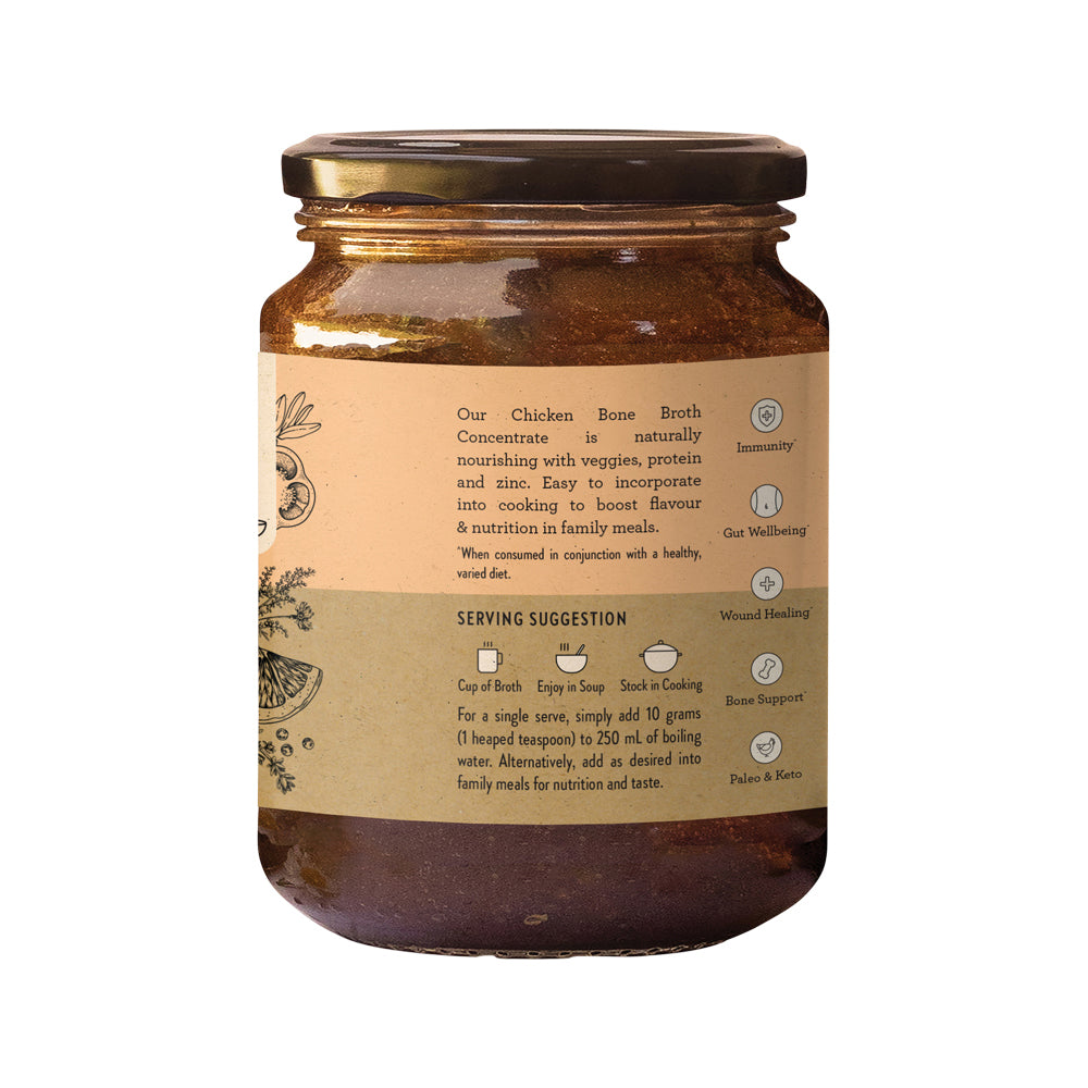 Nutra Org Bone Broth Chicken Concentrate Lemon Paprika 250g