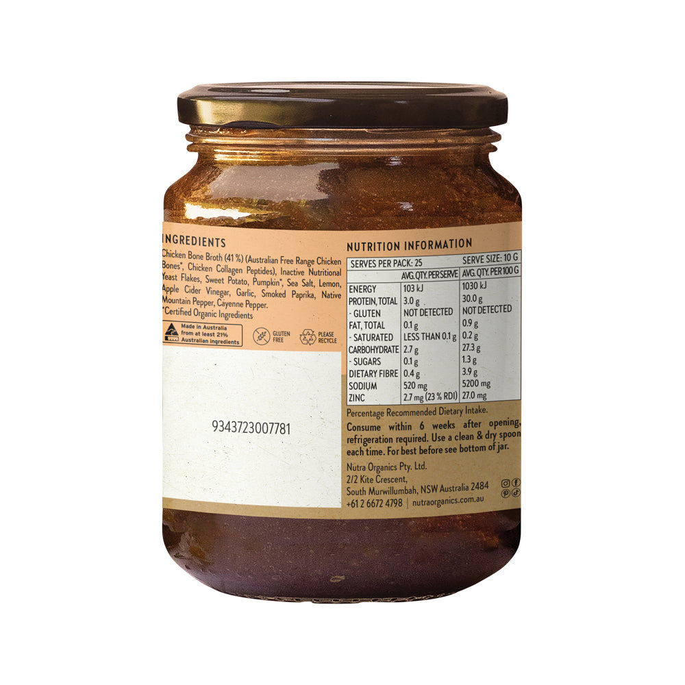 Nutra Org Bone Broth Chicken Concentrate Lemon Paprika 250g