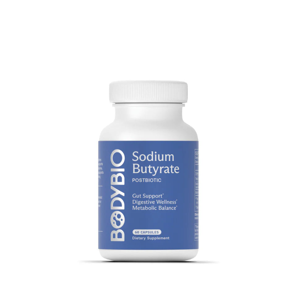 BodyBio Sodium Butyrate 60 Capsules | Postbiotic for Gut, Digestive & Metabolic Health