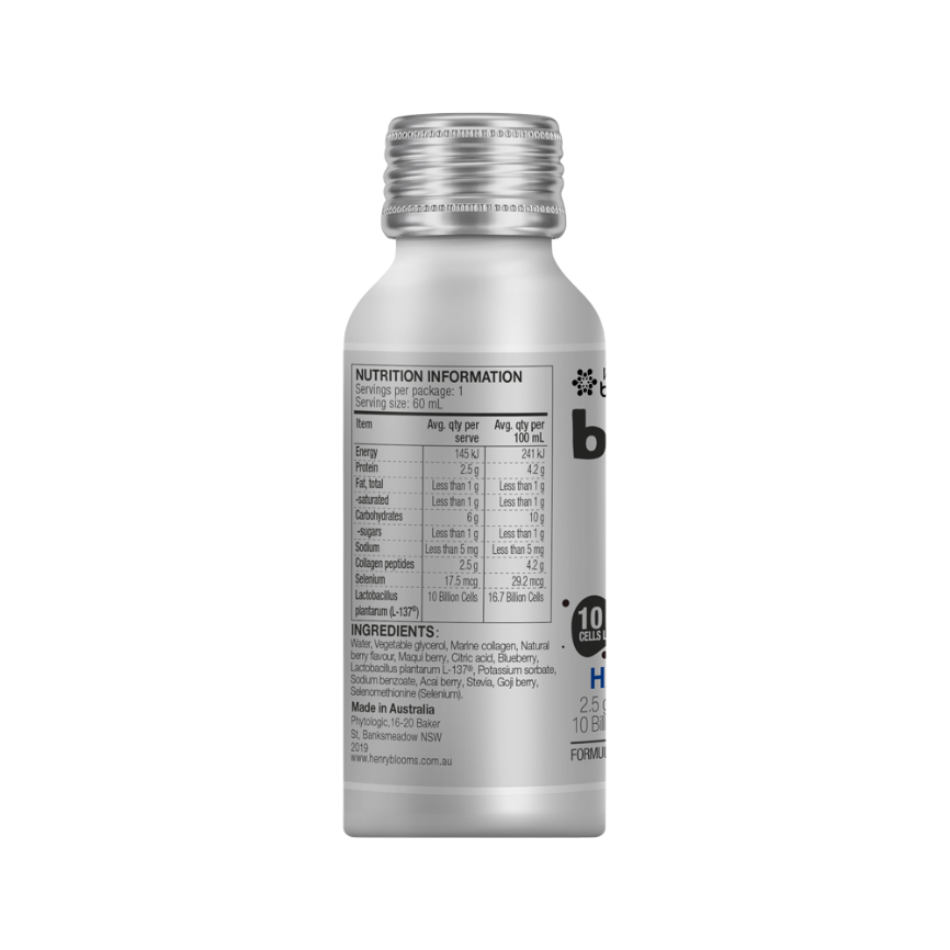 H.blooms Bellyme Hair Nail Skin Shots Berry 60ml X 7 Pack