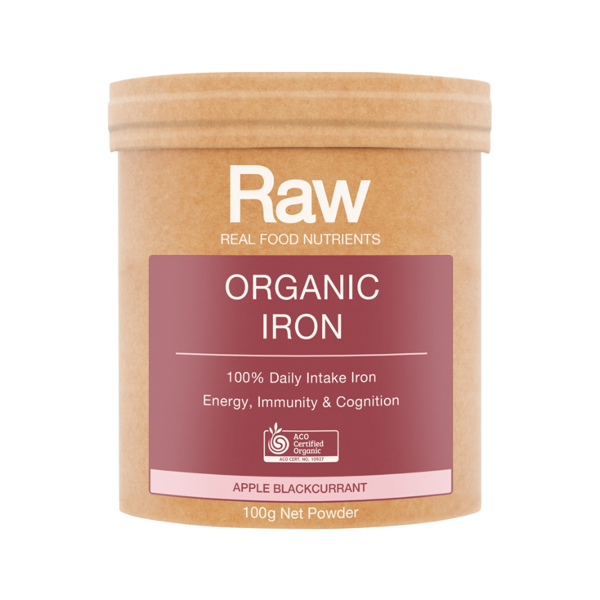 Raw Organic Iron Apple Blackcurrant 100g