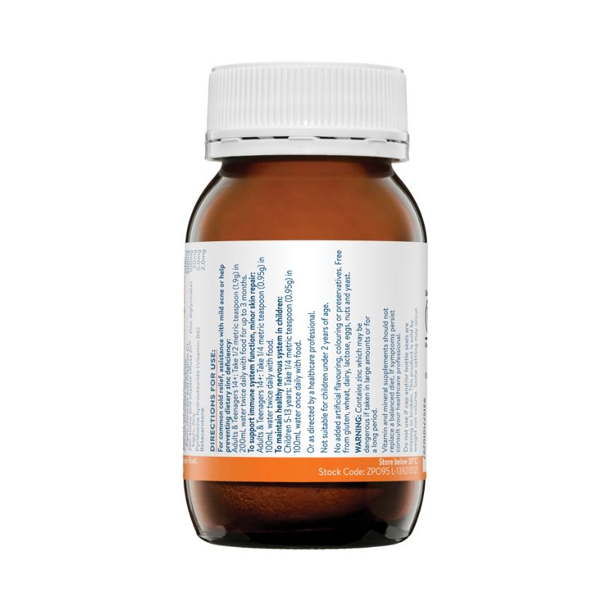 Ethical Nutrients Mega Zinc 40mg Vit C Orange 95g
