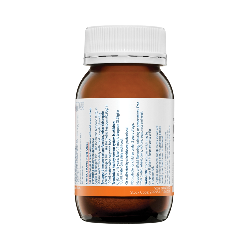 Ethical Nutrients Mega Zinc 40mg Vit C Raspberry 95g