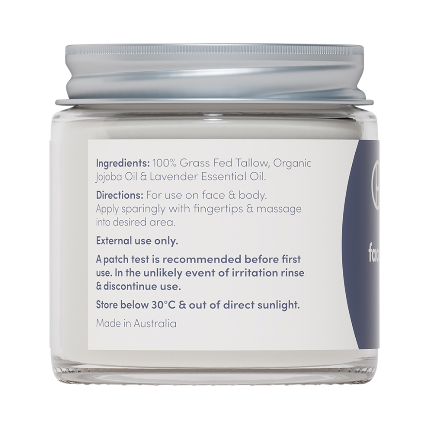 Handmaid Whipped Tallow Face Body Balm Lavender 80g