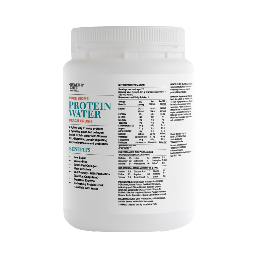 Healthy Chef Protein Water Pur Biome Peach Crush 600g