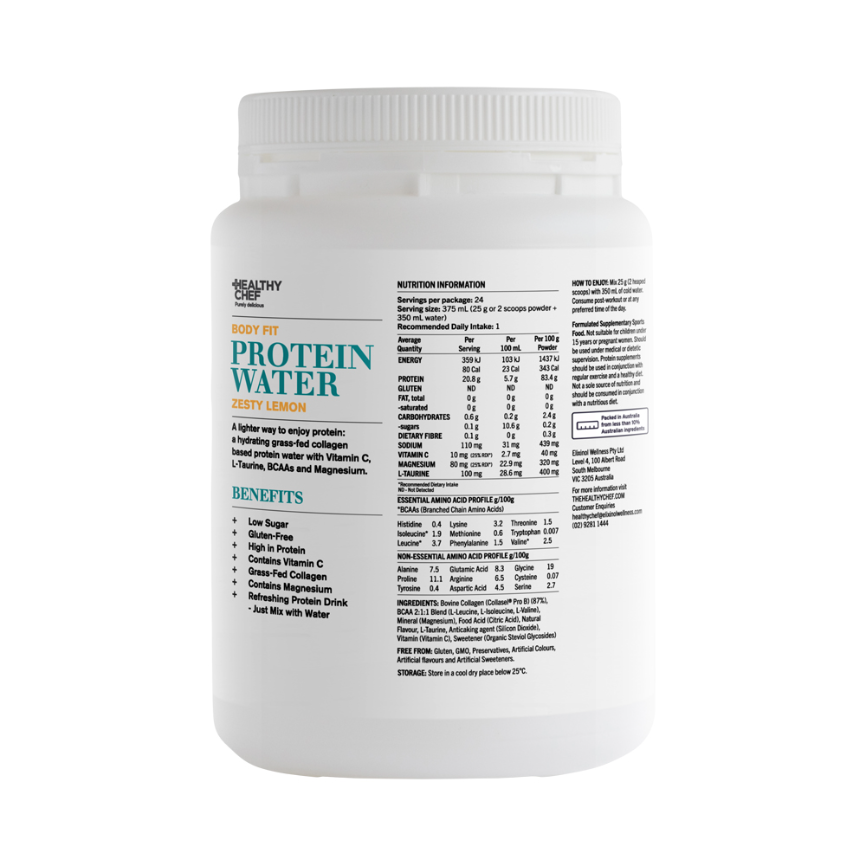 Healthy Chef Protein Water Body Fit Zesty Lemon 600g