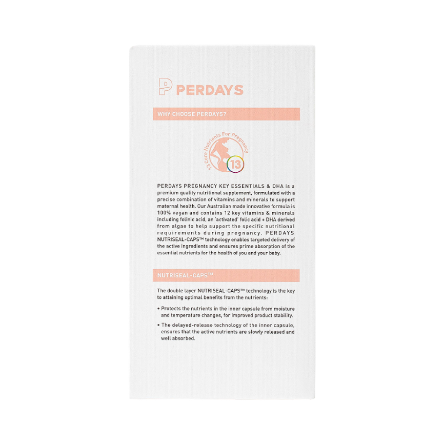 Perdays Pregnancy Key Essentials And Dha 60c