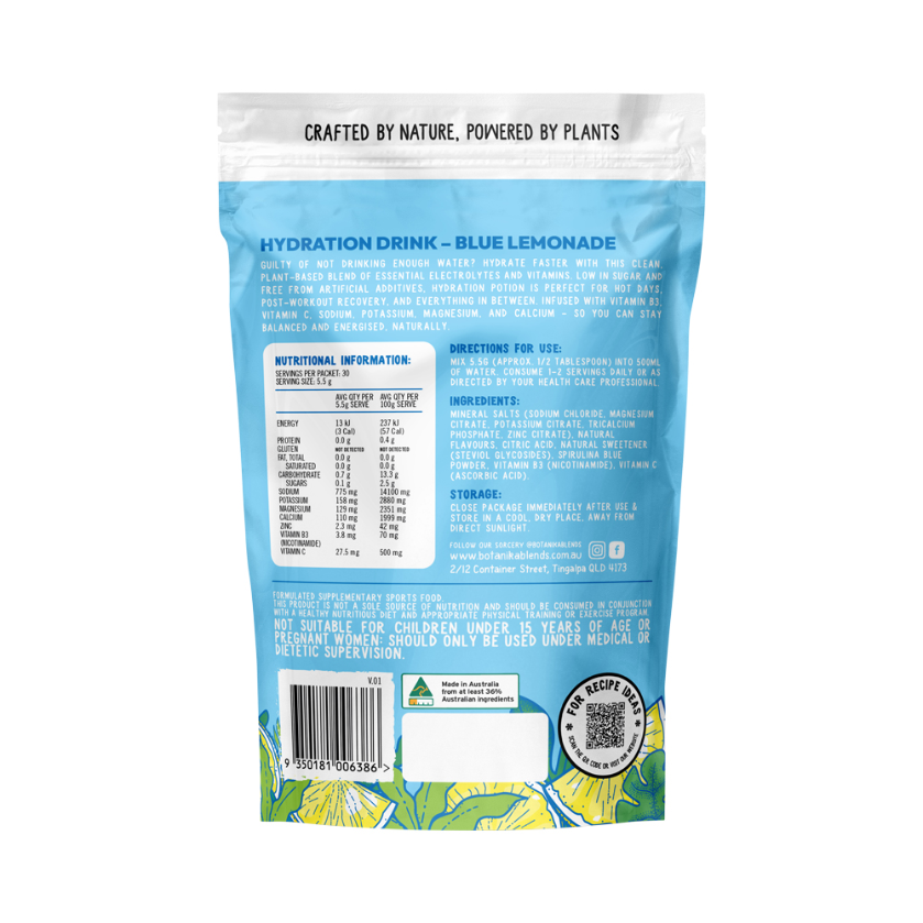 Botanika Blends Hydration Potion Blue Lemonade 165g