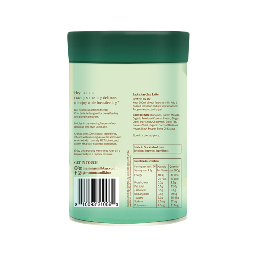 Mammas Milk Bar Chai Latte Lactation Support 200g