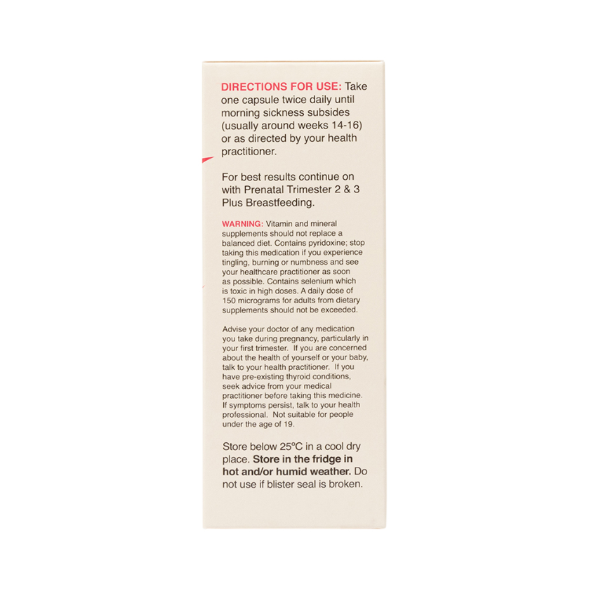 Naturobest Prenatal Trimester One With Ginger 60c