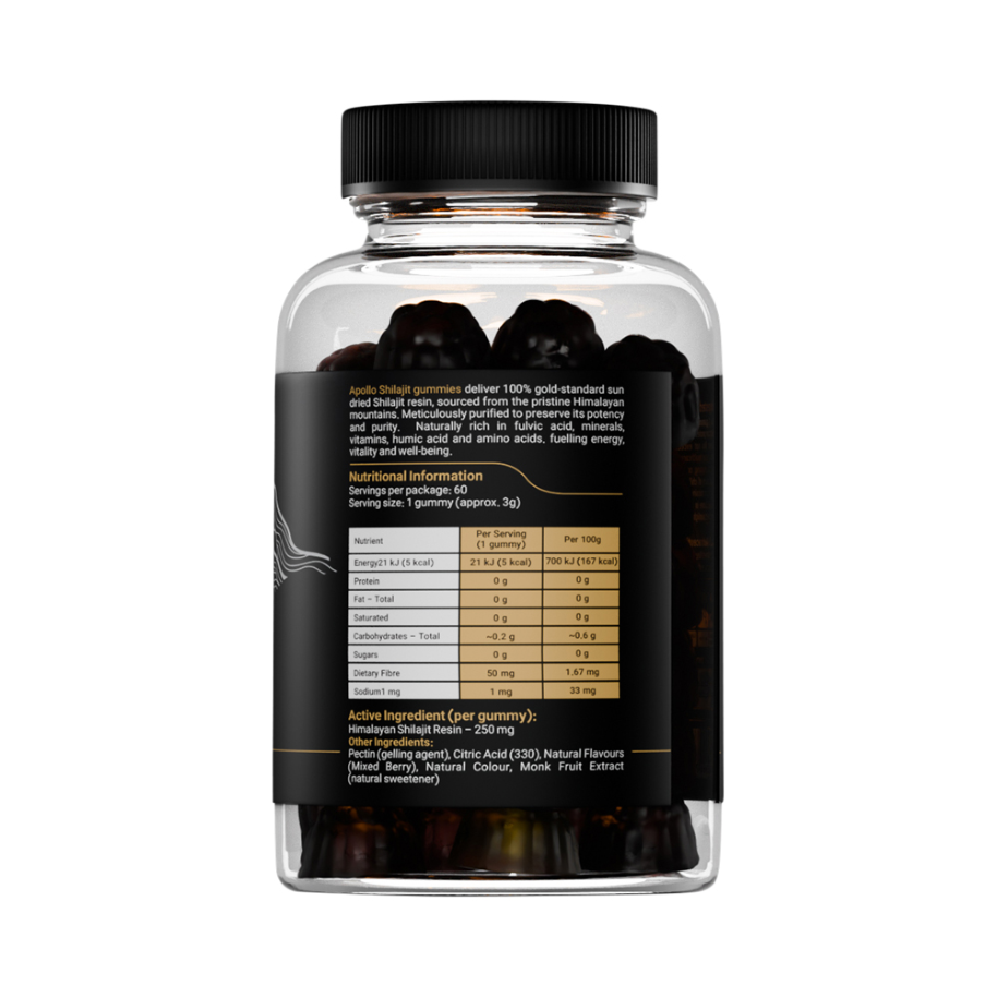 Apollo Himalayan Shilajit Gummies Mixed Berry 60pk
