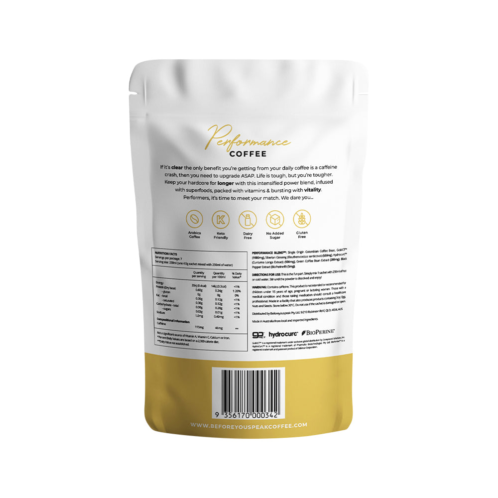 Before You Speak Coffee Performance Unsweet 4.5g X7 Pk