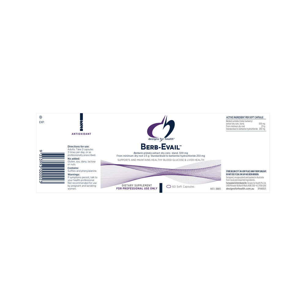 Designs For Health Berb Evail 60c