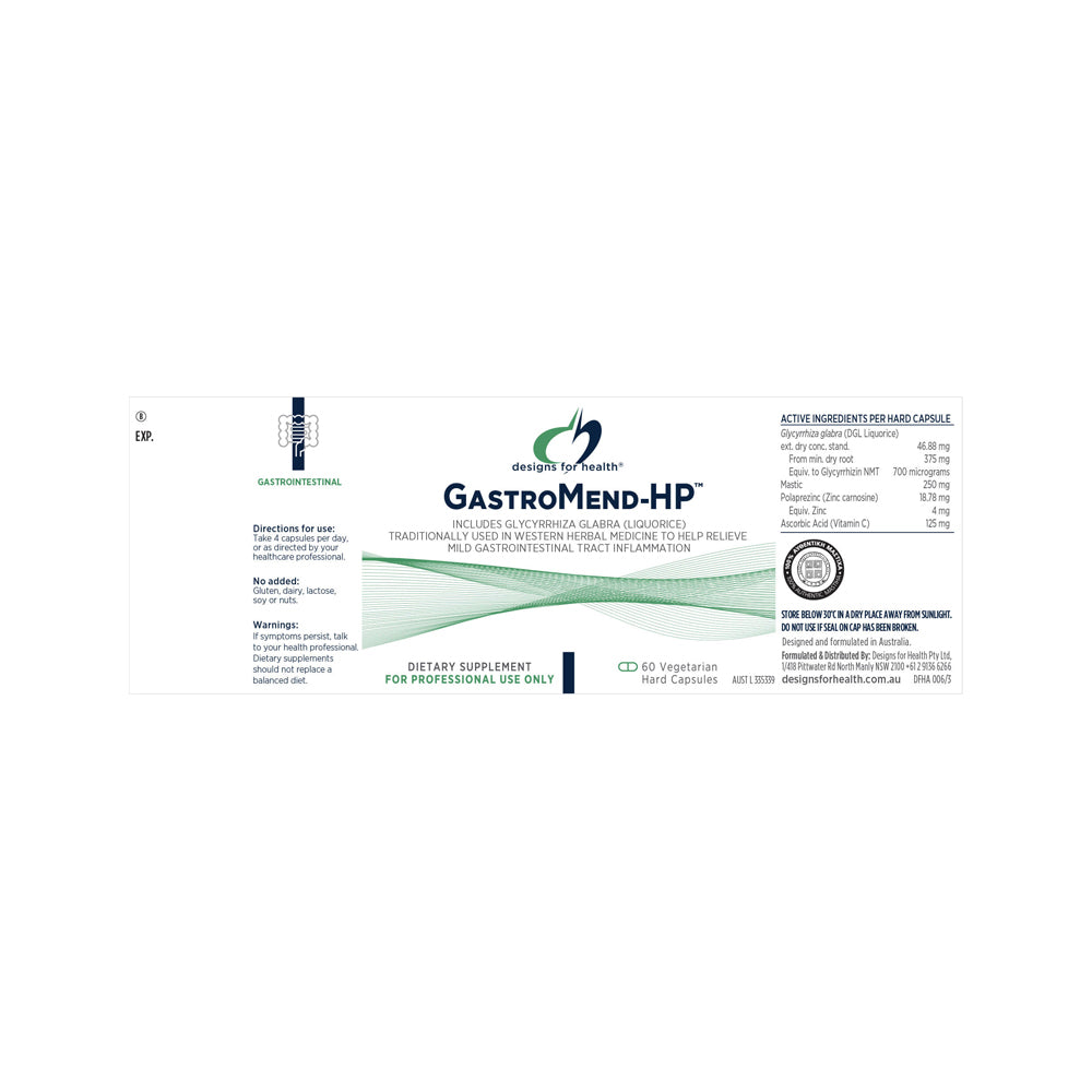Designs For Health Gastromend Hp 60vc