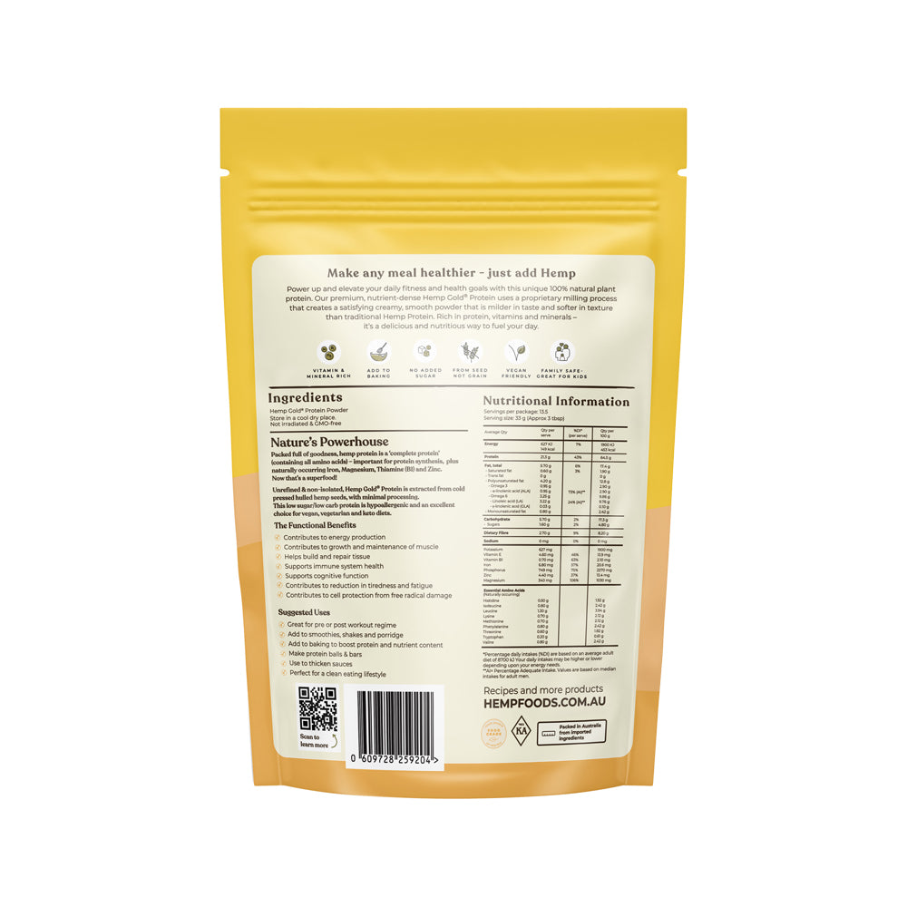 Hemp Foods Aust Organic Hemp Protein Gold 450g