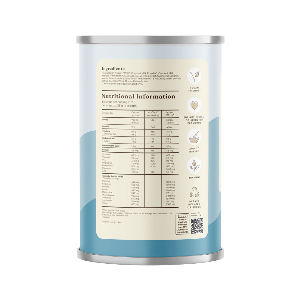 Hemp Foods Aust Organic Hemp Protein Shake Vanilla 420g