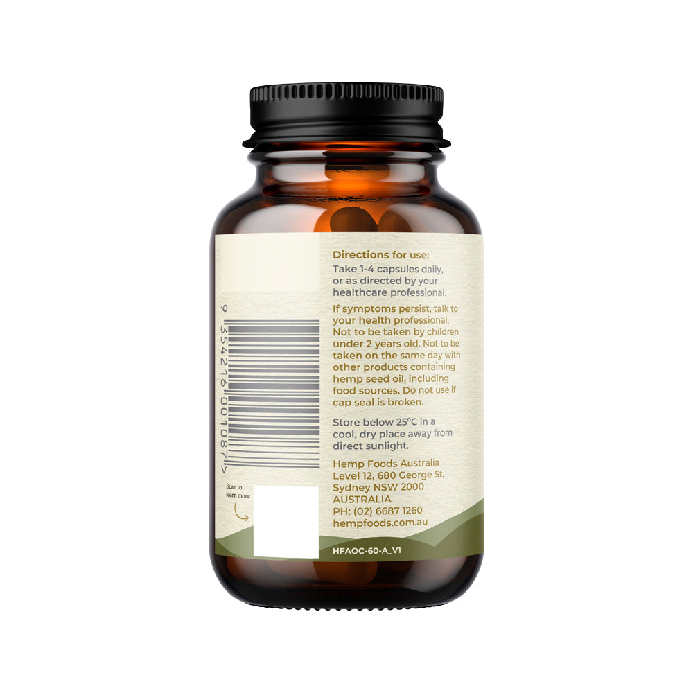 Hemp Foods Aust Plant Based Omega Hemp Seed Oil 1000mg 60c