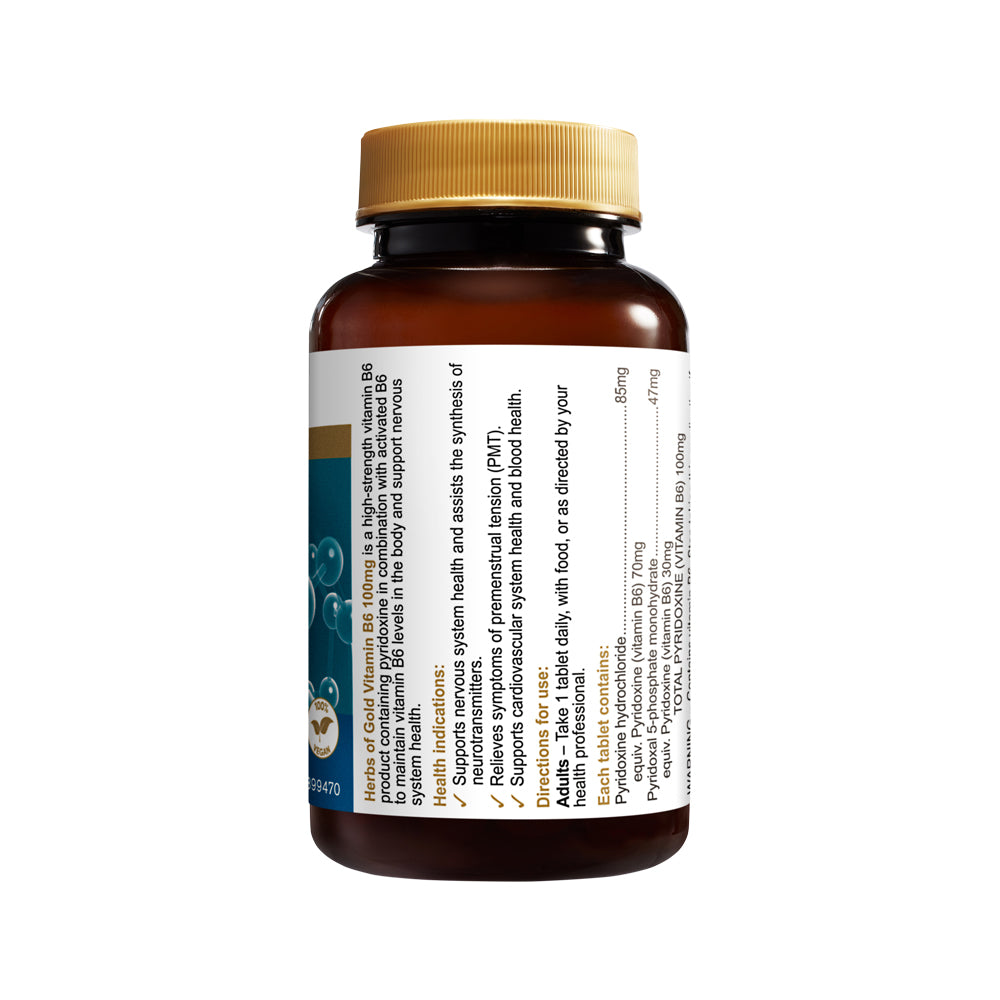 Herbs Of Gold Vitamin B6 100mg 60t