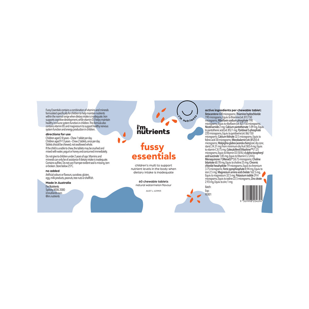 Im Nutrients Fussy Essentials Chewable 60t