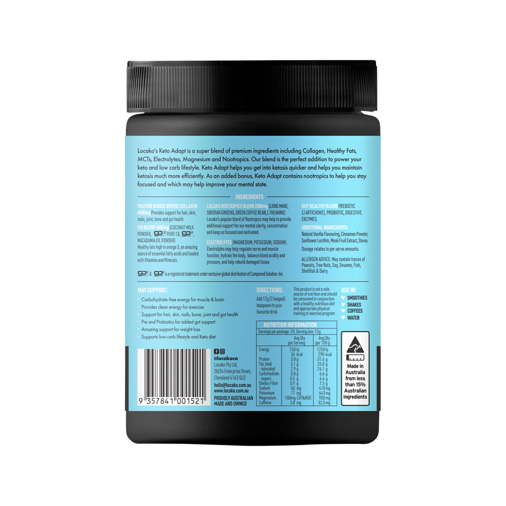 Locako Keto Adapt Vanilla And Cinnamon 240g