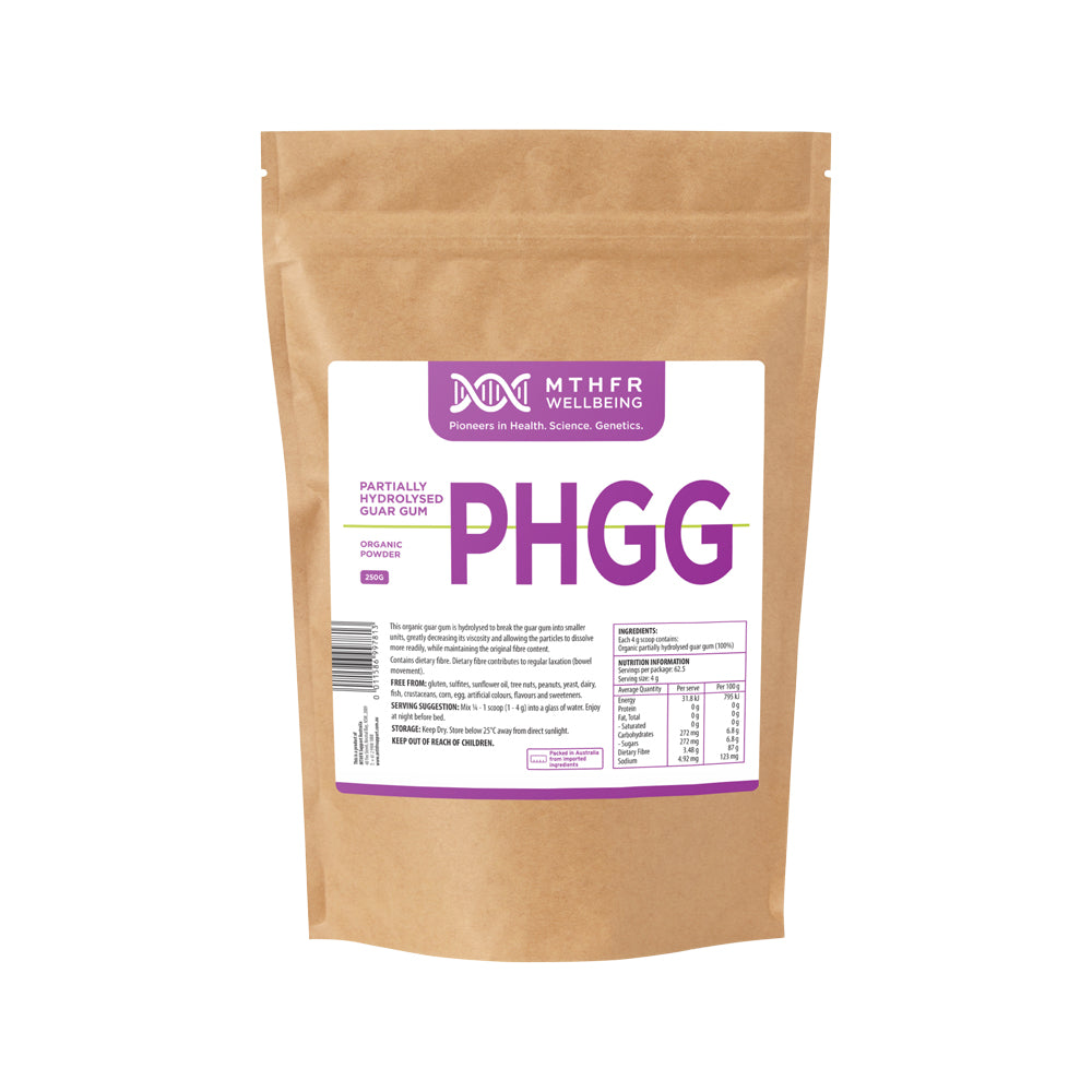 MTHFR Wellbeing Organic PHGG (Partially Hydrolysed Guar Gum) 250g