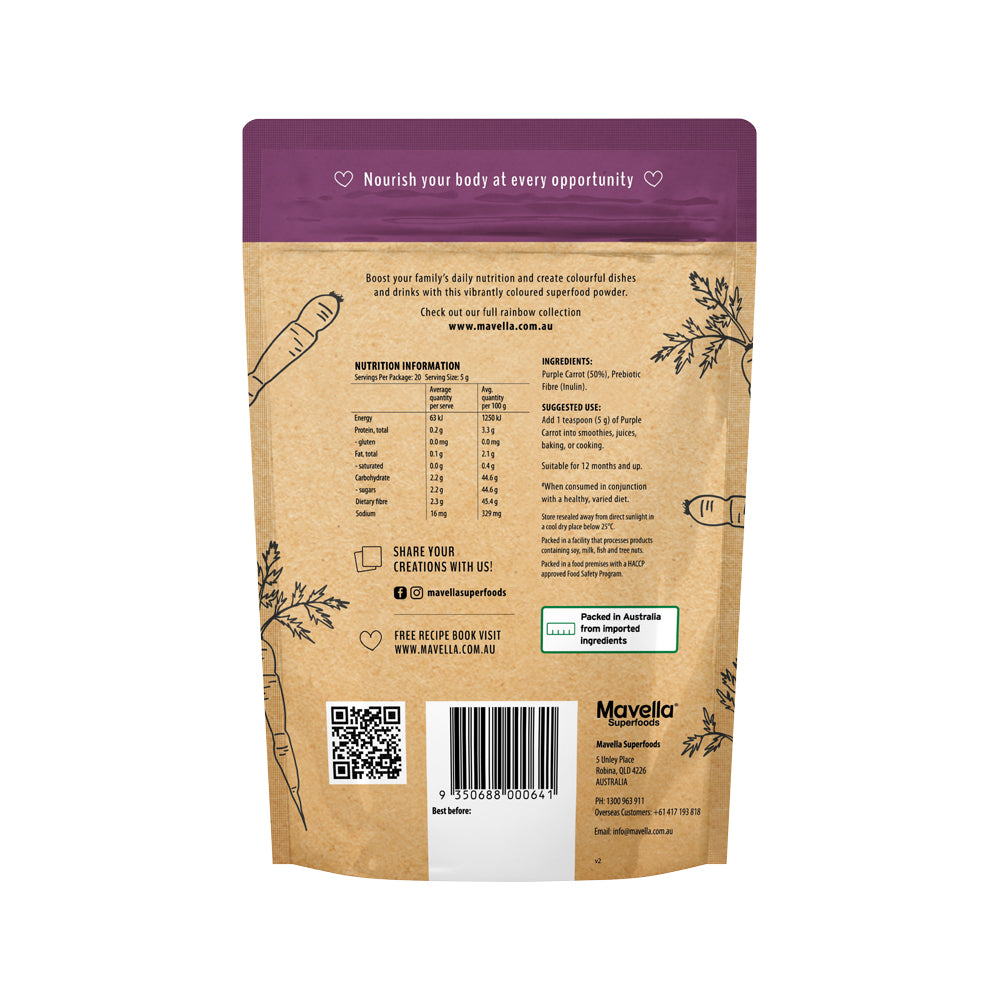 Mavella Superfoods Purple Carrot Powder 100g