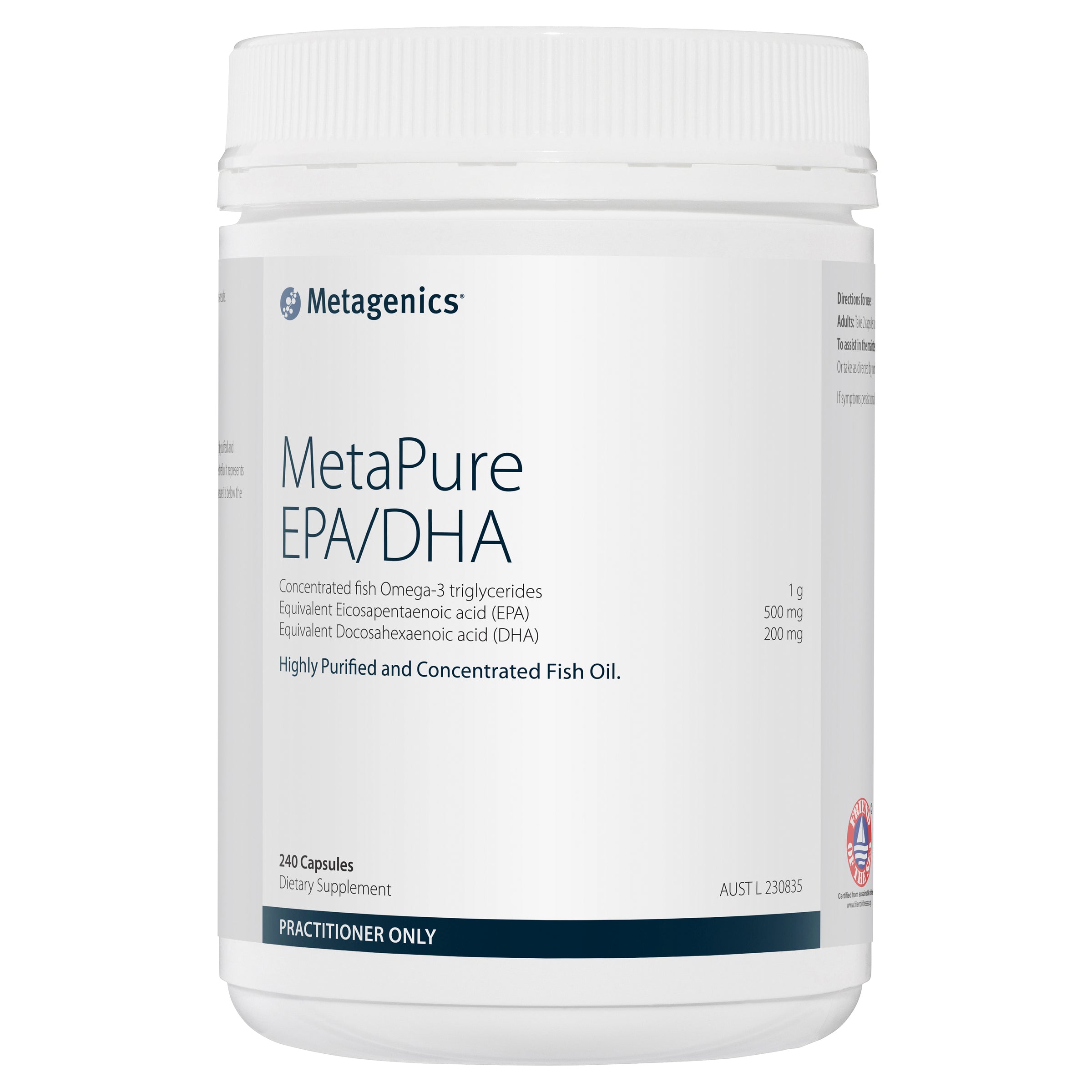 Metagenics MetaPure EPA/DHA 240 Capsules