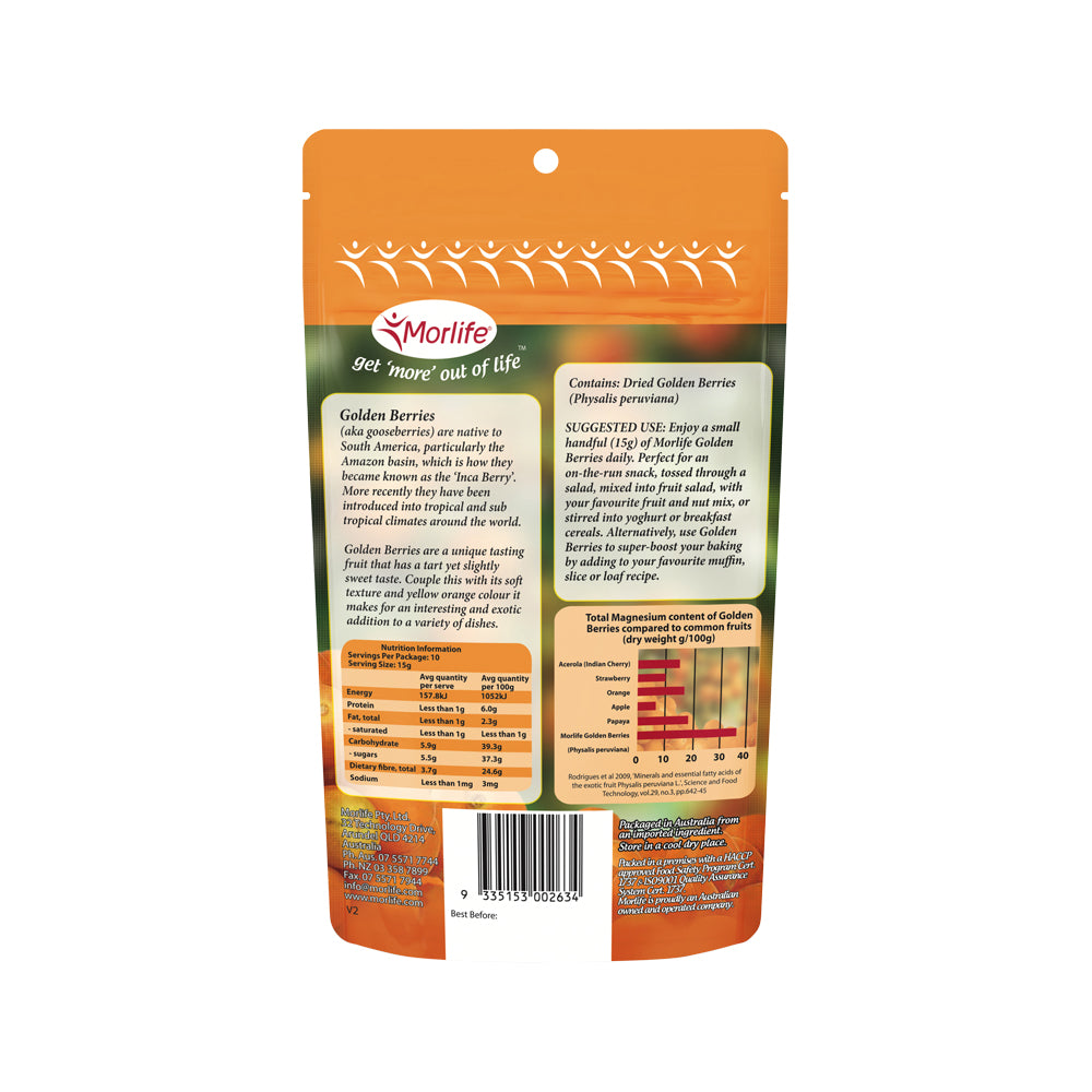 Morlife Dried Golden Berries -Inca Berries- 150g