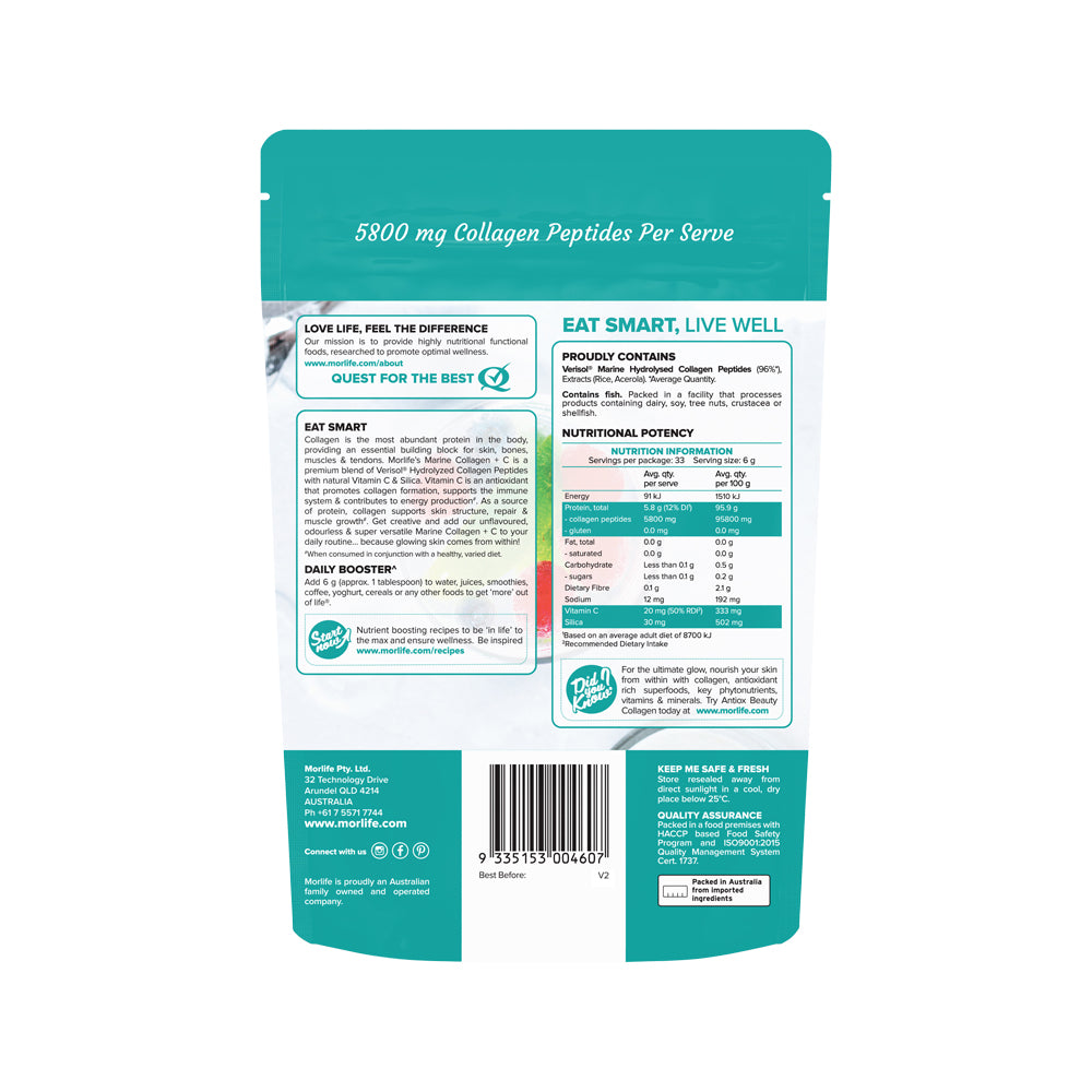 Morlife Marine Collagen Plus C Unflavoured 200g