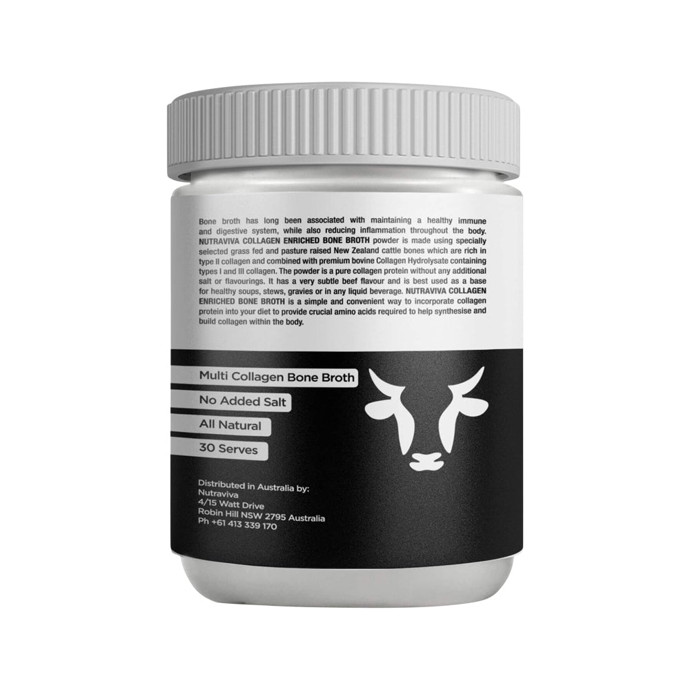 Nutraviva Bone Broth Beef Collagen Enriched Pure 300g