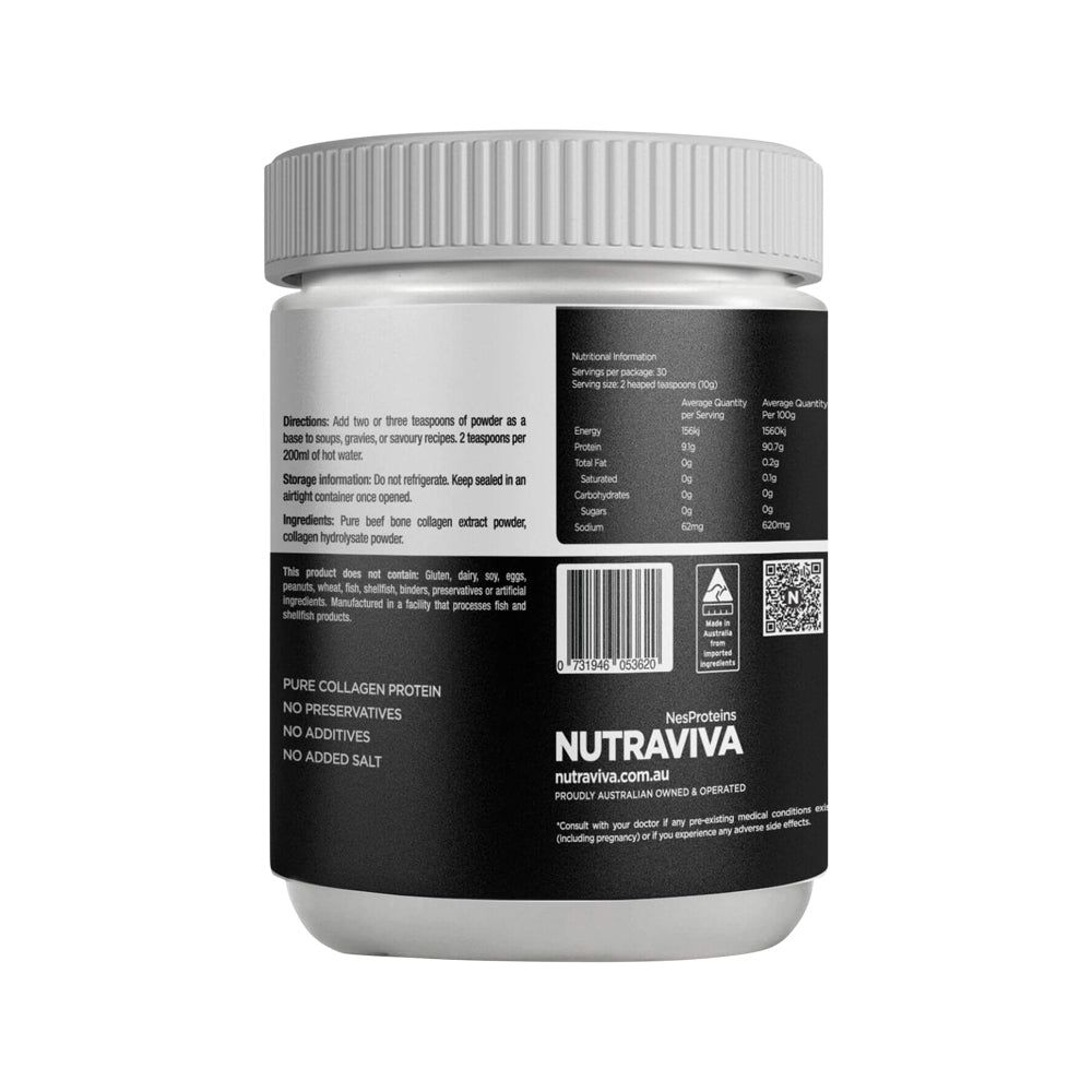 Nutraviva Bone Broth Beef Collagen Enriched Pure 300g