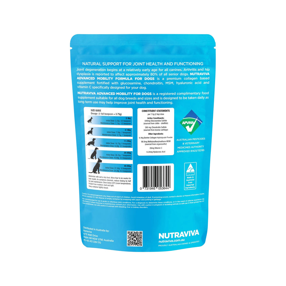 Nutraviva Pet Pet Advanced Mobility Formula For Dogs 250g